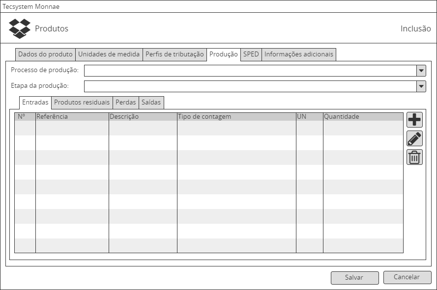 Cadastro de produtos