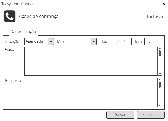 Inclusão de ações